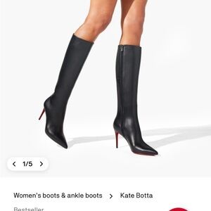 Christian Louboutin Kate Botta 85mm Black Calf Leather Boot 40EU